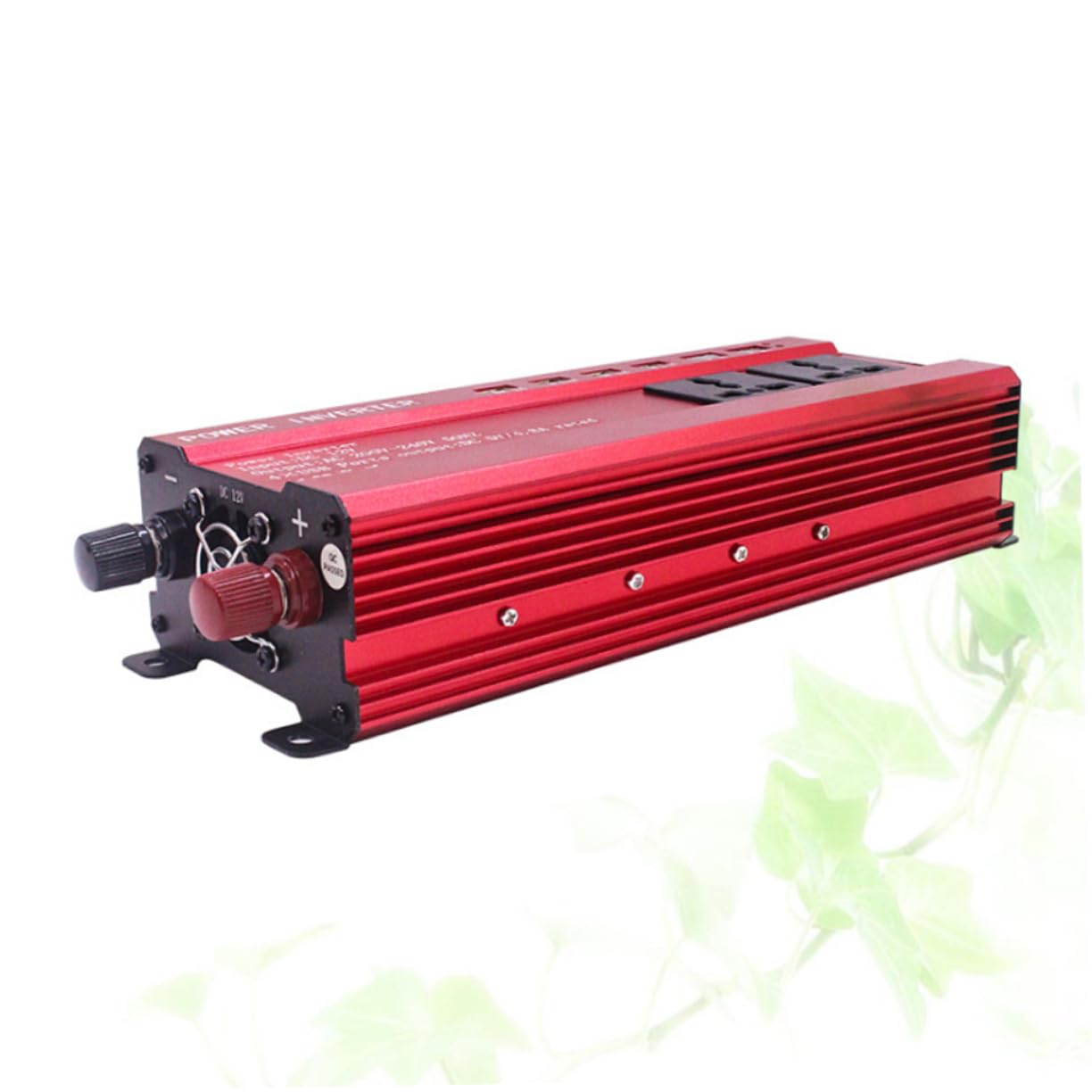 Cabilock Inversor de Corriente Puertos USB para Coche 2000w y Carcasa de Aleación Resistente Convertidor de Potencia 12v DC a 220v AC para Uso Portátil