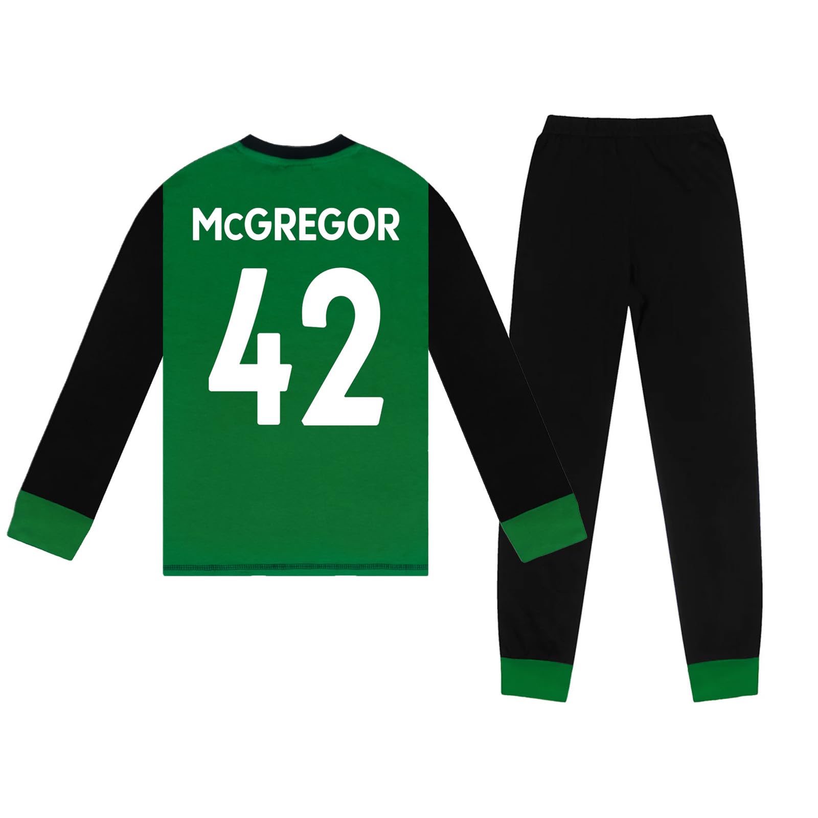 Celtic FC Boys McGregor 42 Pyjamas Long Sublimation Green 11-12 Years