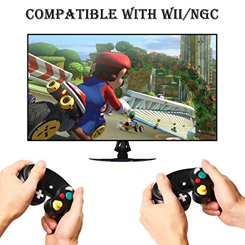 Image of Reiso Gamecube Controller, 2 Pack NGC Classic Wired Controller for Wii Game cube Console (Clear Red and Clear Blue)