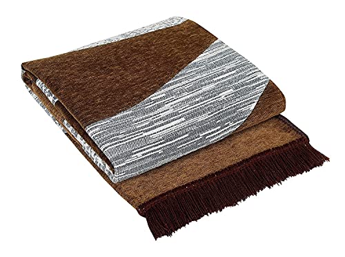 Image of Wave Design Rectangular Chenille Carpet, Mustard, 5X7 Feet | Sleek and Spacious, With Binding, Area Rug, 210 Cm x 152 Cm, For Living Room, Bedroom