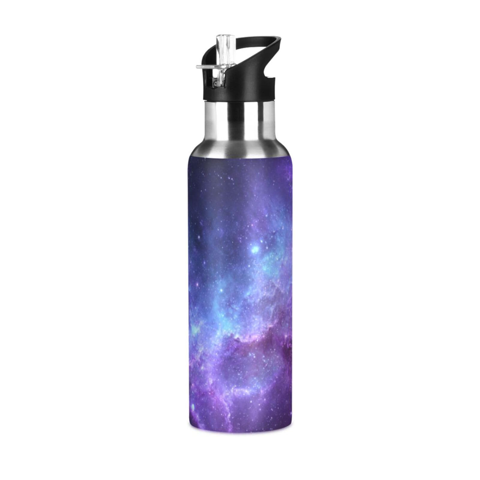 Kcldeci Unicorn Rainbow Galaxy Sports Water Bottle 20 Oz Straw Lid Leak Proof Vacuum Insulated Stainless Steel Water Bottles Hot Cold Double Walled
