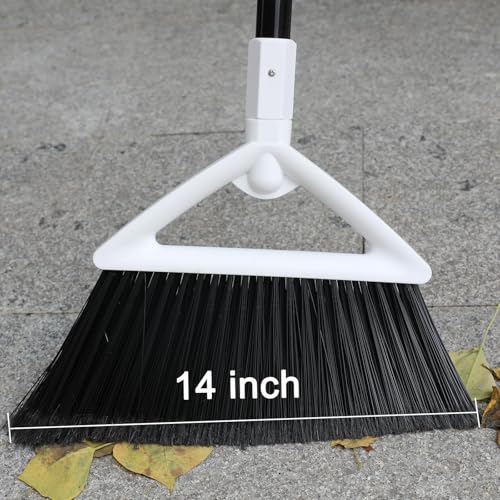Image of Heavy Duty White Angle Broom with Long Handle - 1 Pack