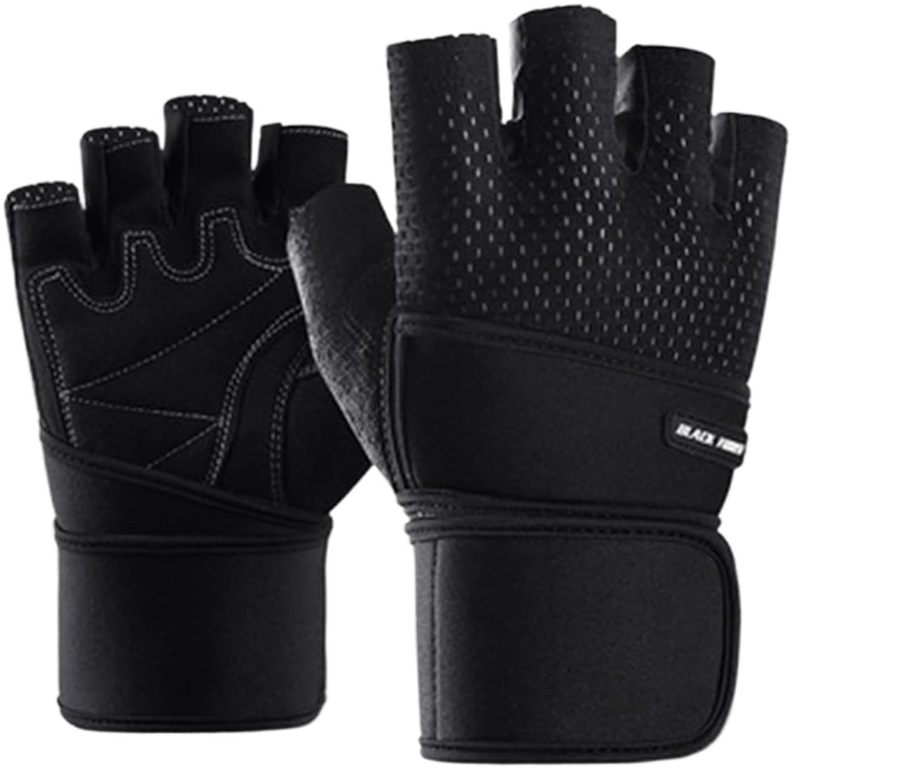 Guanti da guida senza dita, guanti sportivi, guanti mezze dita, guanti for sollevamento pesi, allenamento in palestra, guanti fitness for uomini e donne con supporto for il polso e protezione completa