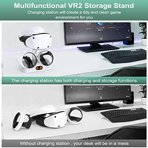 Image of FASTSNAIL Charging Stand for PlayStation VR2 | Vertical PS VR2 Headset & Sense Controller Charge Dock Station with USB-C Cable for PS5 VR2 Games Accessories
