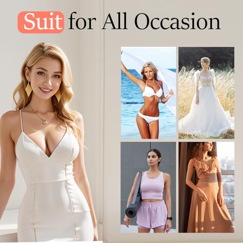 Double-Sided Sticky Bra Pads Inserts, Invisible Lift Push Up Adhesive Boob Breast Pads for Women, Ultra Instant Lift Waterproof Silicone Bra Cups for Sports Swimsuits Dress, A-D Cup2