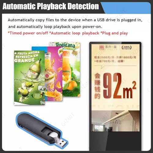 Image of Suspended Ultra-Thin Led Display, 24 /27 /32″ Commercial Digital Billboard, Smart Split Screen, Photos /Videos Can Be Played in A Loop 27 inch