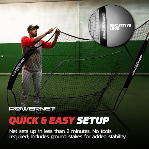 image for PowerNet Baseball & Softball Practice Net 7x7 FT with Accessories for 