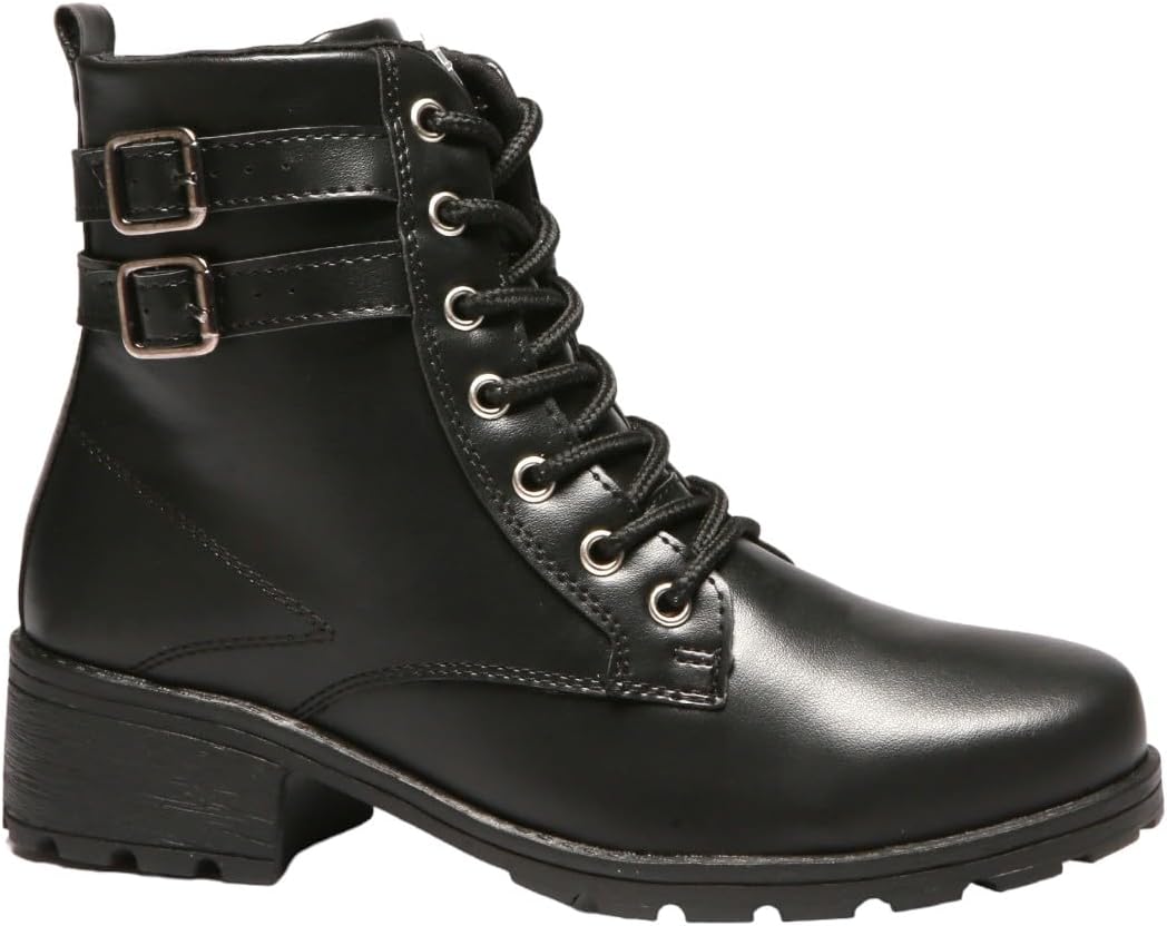 Bota Coturno Feminina Tratorada Cano Curto 7909 A, Preto, 35