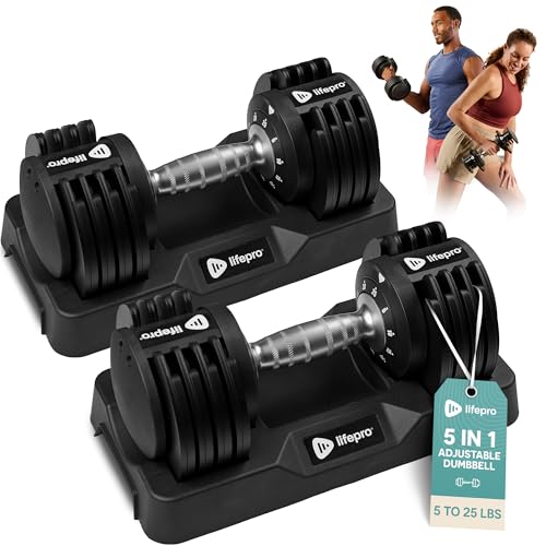 Image of Lifepro Adjustable Dumbbells & Weights for Home Gym, Quick-Adjust