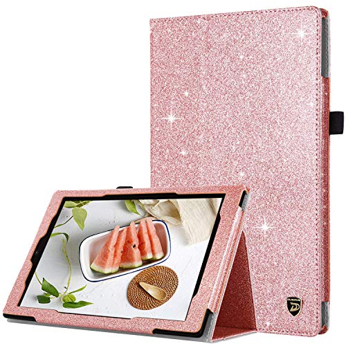 DUEDUE Case for All-New Amazon Fire HD 10 Tablet 7th Generation 9th Generation, 2017 2019 Release, 2 Fold Glitter Slim Cover with Stand Stylus Holder/Auto Wake/Sleep Feature for Fire HD 10, Rose Gold DUEDUE Case for All-New Amazon Fire HD 10 Tablet 7th Generation 9th Generation, 2017 2019 Release, 2 Fold Glitter Slim Cover with Stand Stylus Holder/Auto Wake/Sleep Feature for Fire HD 10, Rose Gold