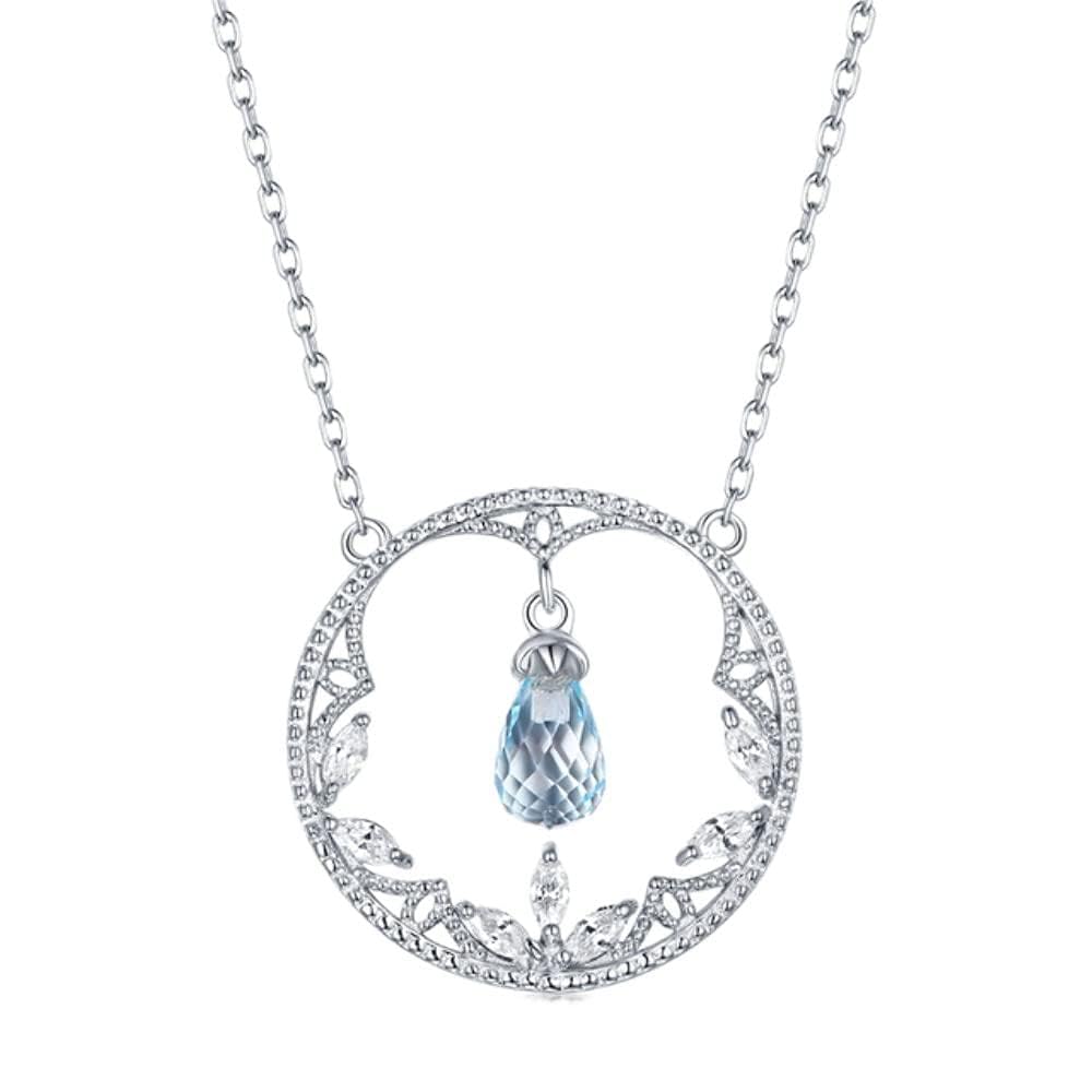 Collar de plata de ley 925 para mujer, topacio 100% natural, granate, piedra preciosa de cuarzo rosa, joyería de boda de oro para dama de honor
