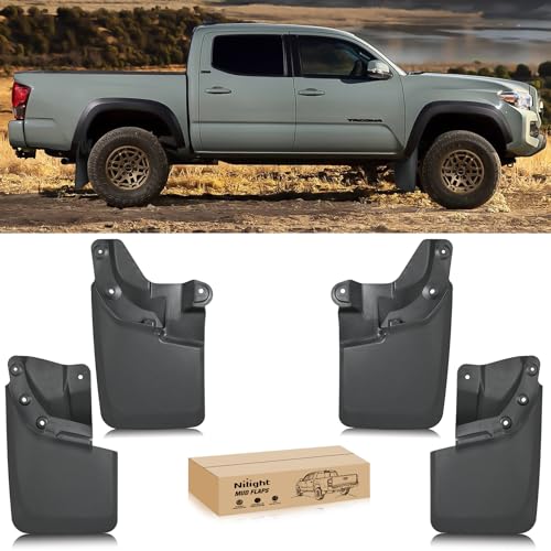 Nilight Mud Flaps for Toyota Tacoma 2016-2023 No Drilling Precision Fit Exterior Accessories Heavy-Duty Splash Guards Protection Front & Rear Set