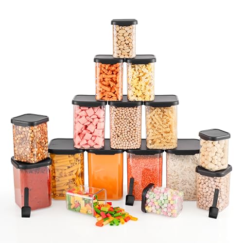 Image of Kitchen Storage Set Of 16 Airtight Containers Set For Kitchen Storage And Containers Box For Pantry Organization And Container For Kitchen Storage Containers Set of 16-(350ml+650ml+950ml+1400 ml)