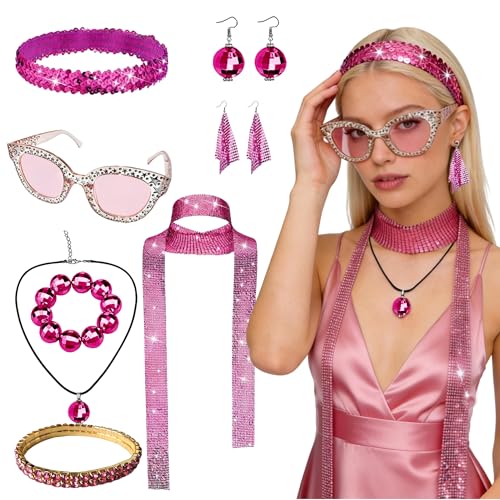 Parure disco femme années 70 : l'essentiel pour compléter votre robe ou combinaison de fête