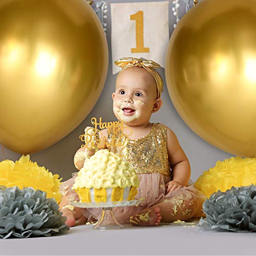 SKYLETY 10 Pieces 18 Inch Metallic Balloons Shiny Latex Balloons for Birthday Wedding Party Decoration (Gold) - Image 3