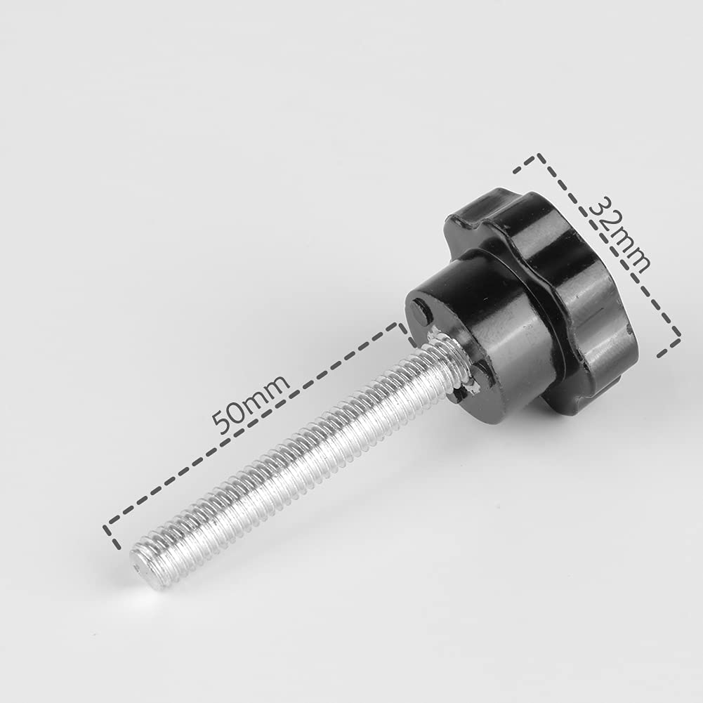 Vegena Vite a Stella M8 x 50 mm con Manico a Morsetto, 10 Pezzi, Dado Nero per Macchina Utensili