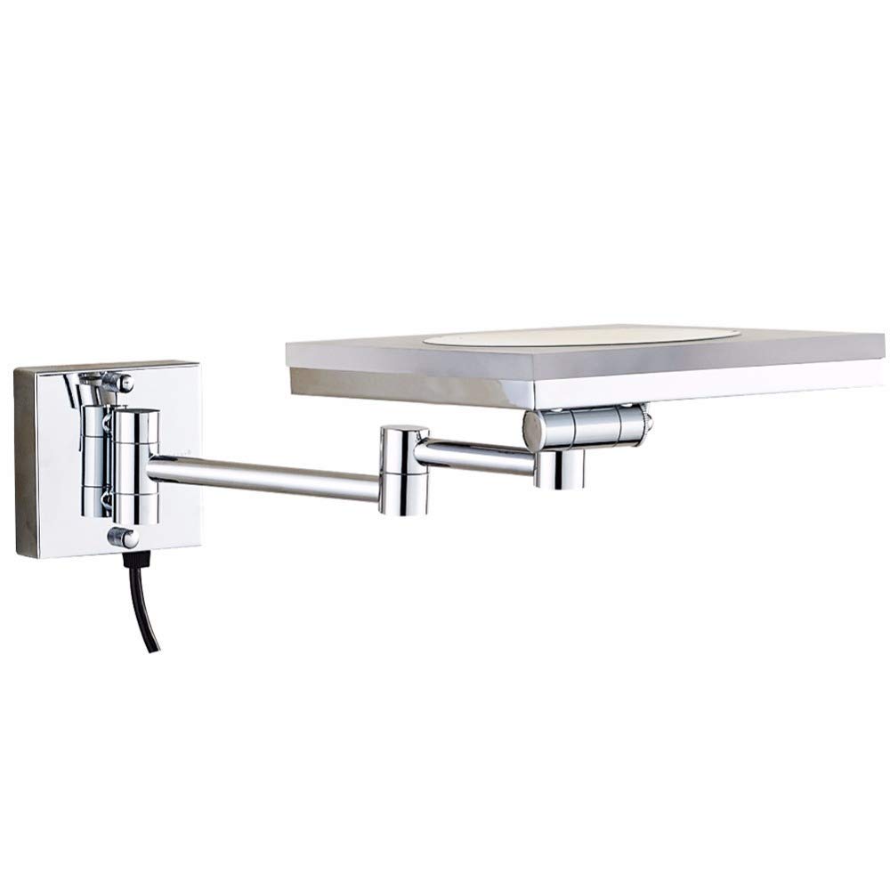 Espejos de Maquillaje de tocador de Montaje en Pared Marco de acrílico de Aumento Espejos de Pared cosméticos de Afeitado de baño de Hotel con Enchufe (Size : 5X)