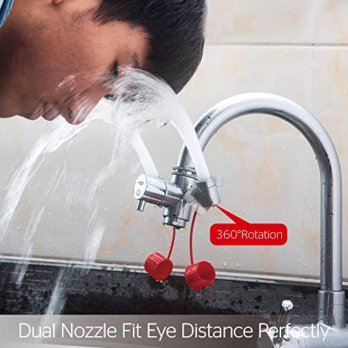 Emergency Eye Wash Station, Faucet Mounted Eyewash Station for Sink Attachment - Adjustable to Continuous Forward Flow