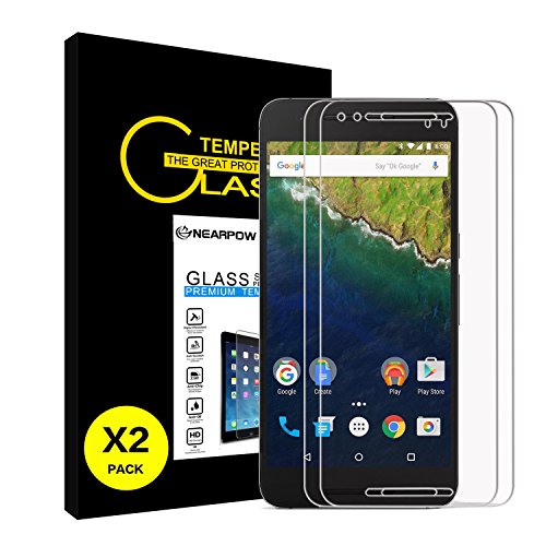 [2 Pack] Huawei Google Nexus 6P Screen Protector, Nearpow [Tempered Glass] Screen Protector with [9H Hardness] [Crystal Clear] [Easy Bubble-Free Installation] [Scratch Resist]