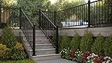 Fortress Inspire 32.5-in. x 4-ft. Aluminum Black Sand Stair Panel with Brackets