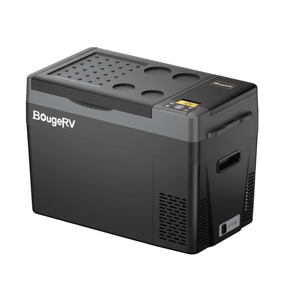 BougeRV CRPRO 12V Compressor Fridge Freezer 29L Car Fridge Portable Car Refrigerator 12/24V DC 110-240V AC for Camping Outdoor Travel Campervan RV Boat Home, -22℃ to 10℃, Battery Not Included