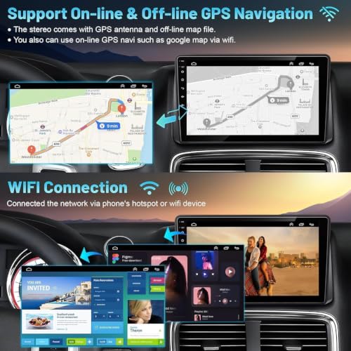 Image of (8 Core+64G) Car Radio for Dodge Grand Caravan 2008-2020, Chrysler Town&Country 2011-2015, 9 QLED Screen Car Stereo with Wireless Carplay&Android Auto,GPS /WiFi /Bluetooth /FM,DVR /DSP