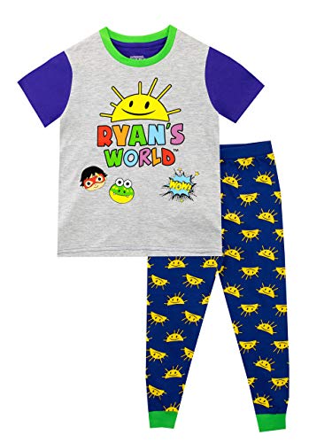 RYAN'S WORLD Pijamas de Manga Corta para niños Azul 7-8 Años