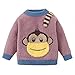 Pull en Tricot pour Bébé Fille Style Col Rond à Manches Longues AVCE Poche Bébé Fille Pull Singe Casual Automne Hiver Violet 9-12 Mois