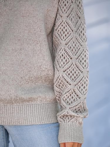 CUPSHE Womens Sweaters V Neck Long Sleeve Lightweight Soft Crochet Casual Pullover Sweater Tops2