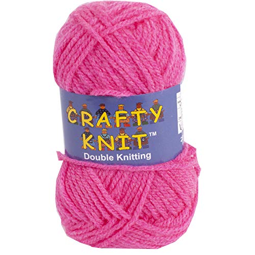 DK Acrylic Crafty Knit Sewing & Crochet Craft Wool Yarn Multi Coloured 25g Balls (Cerise)