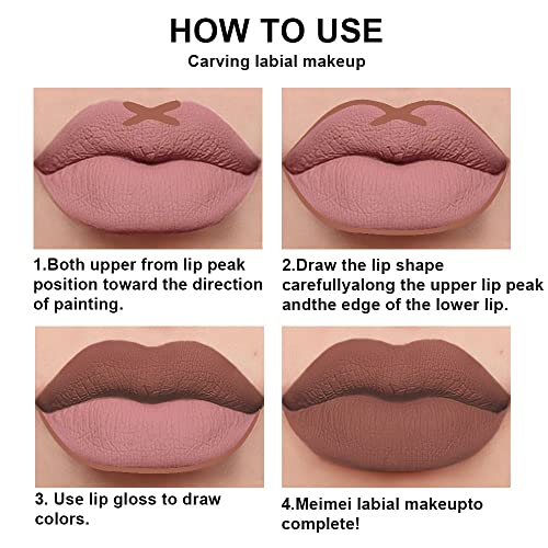 Evpct 2Pcs Dark Brown Neutral Color Lip Liner And Matte Lipstick Makeup Sets Dnm Vegan Lipstick Lip Liner And Gloss Set Lip Stain Long Lasting Waterproof 24 32# thumb #3