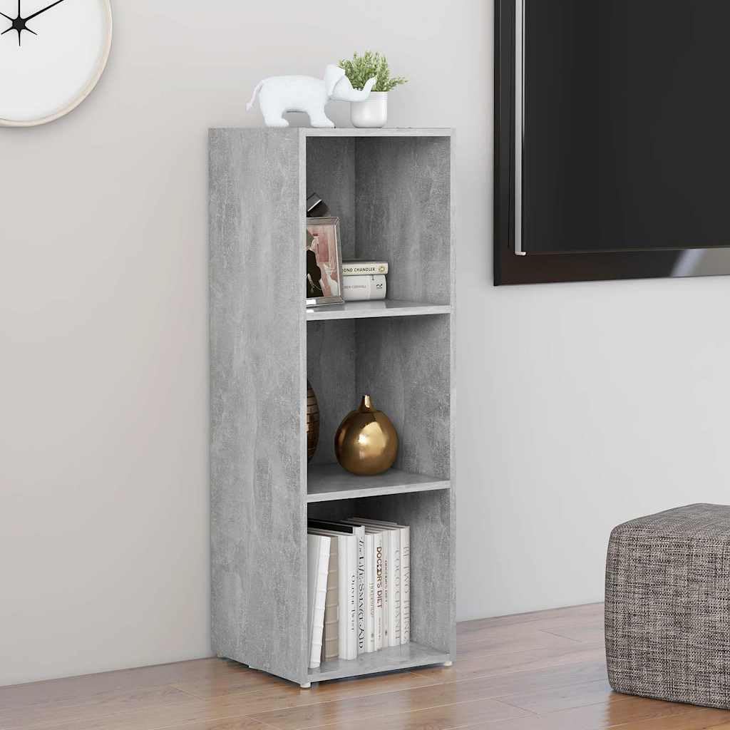 Mobile TV grigio cemento in legno 107 x 35 x 37 cm con 3 scomparti, versatile come tavolino TV, mobile basso, credenza, comò per soggiorno e home theatre