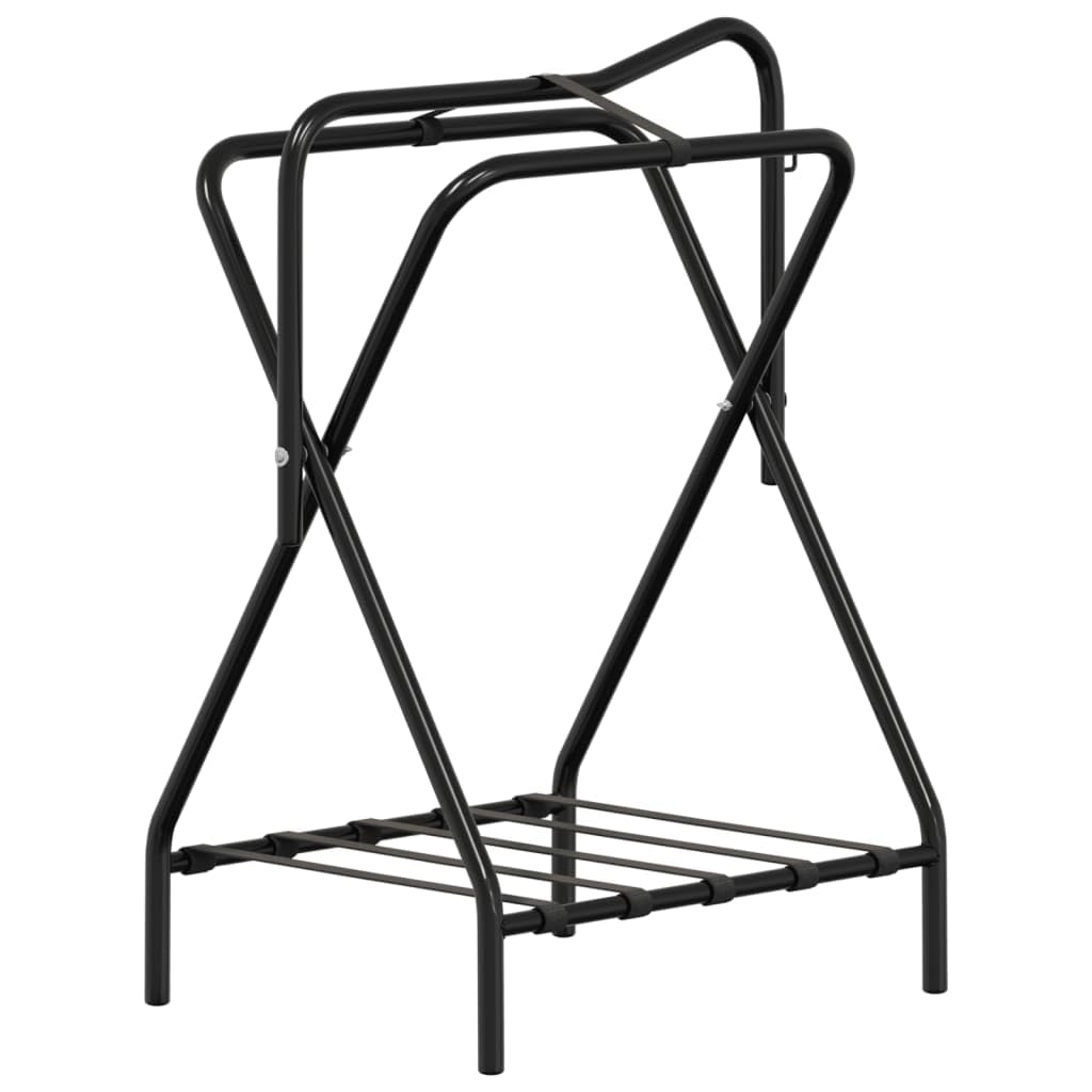 Genérico Soporte de Montura Plegable de pie Independiente Hierro Negro,Deportes,Actividades al Aire Libre,Equitación,Accesorios para riendas de Caballos,Accesorios para sillas de montar-172441