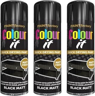 VARNOX All Purpose Black Matt Spray Paint 250ml – Quick Drying, High-Coverage Aerosol for Interior & Exterior Use on Metal, Plastic & Wood, Durable Smooth Finish (3PCS)