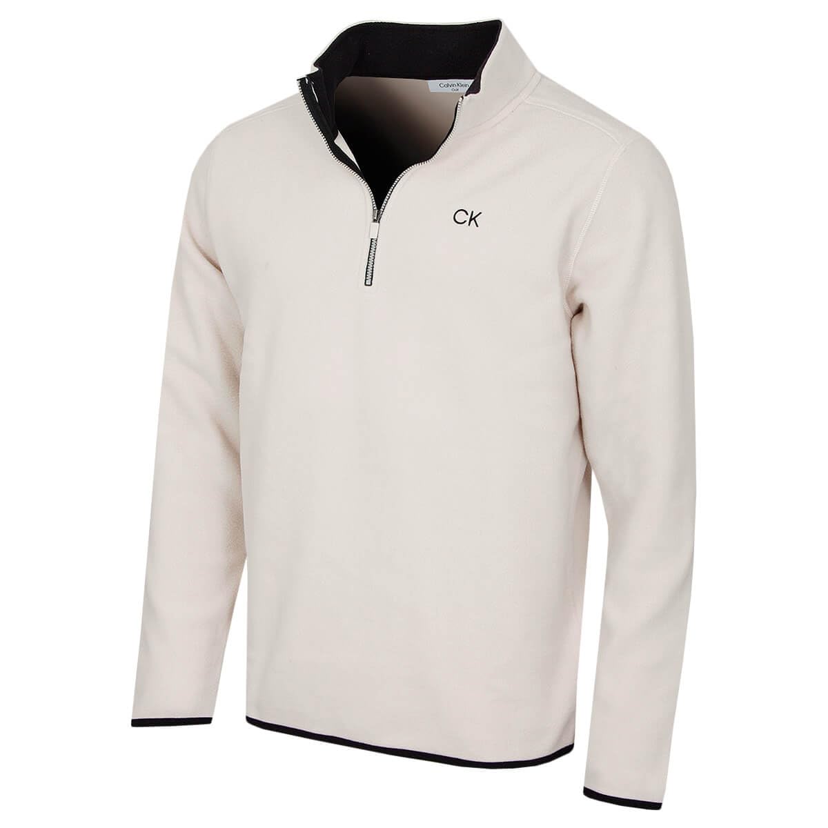 Calvin Klein Men's Oatmeal Polar Fleece 1/2 Zip Stretch Sweater - Xxxxl