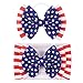 YanJie 4th of July Baby Nylon Headbands Bows America Flag Star Stripe Baby Girls Hair Bows Hairbands Patriotic Bow Hair Accessories for Newborn Infants Toddlers 2Pcs