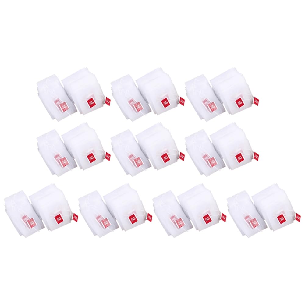 Hndhbfgrt 1000Pcs Tea Bag Infuser with String Heal Seal 7 x 6cm Sachet Filter Paper Nylon Teabags Empty Tea Bags