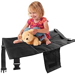 HRKVSK Reposapiés de Vión, Asiento Plegable para Niños de Avión Extendido, Reposapiés de Avión para Niños, Hamaca para Pies de Avión de Bebé, Accesorios de Viaje de Avión para Vuelos Cortos (Negro)