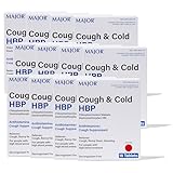 MAJOR Cough and Cold HBP Tablets - Antihistamine and Cough Suppressant for People with High Blood Pressure - Dextromethorphan HBr, Chlorpheniramine Maleate - 16 Count (12 Pack)