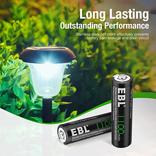 Ebl Solar Aa Batteries For Outdoor Solar Lights Garden Lights Household Devices, Pre Charged Aa Rechargeable Batteries 1.2V 1100Mah High Performance Ni-Cd Battery (Pack Of 20) #TOP1