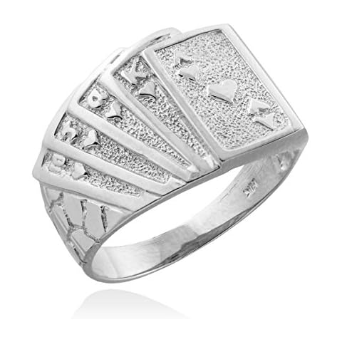 Men's 925 Sterling Silver Poker Ring Cover