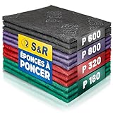 S&R 12 Eponge Poncage Abrasive (12 pcs) Papier à poncer Métal Bois Acier INOX. Patins Po...