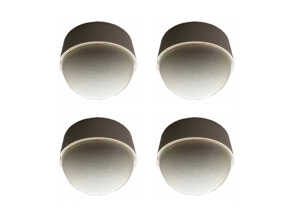 OWI AMP-HD-NEP-4W Set of (4) Neptune Speakers with HD Amplifier 20 Watt, 4 Each; Outdoor/Indoor Speakers; 5 Inches, 5 Way; Dynamic 360-Degree Sound - 180-Degree Dispersion; White