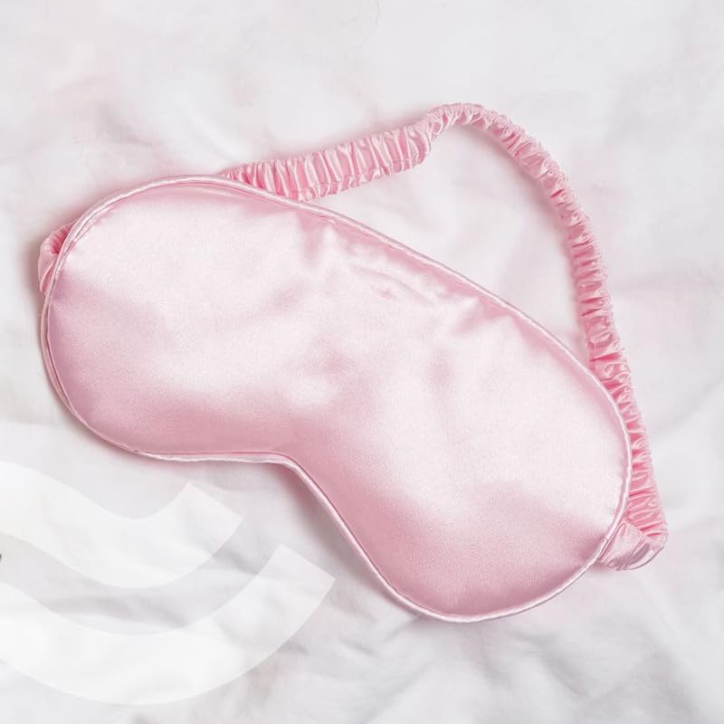 Image of Satin Silk Eye Mask for Sleeping, Ultra Smooth Soft Blindfold Sleep Mask with Elastic Strap for Women & Men, Comfortable Eye Cover for Travel, Meditation, Yoga, Nap, Relaxation & Light Blocking