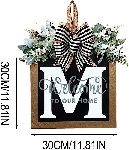 Yicorip C-R001 Last Name All Year Wreath Front Door Wreath,Front Porch Decoration 26 Letter Welcome Wreath thumb #6