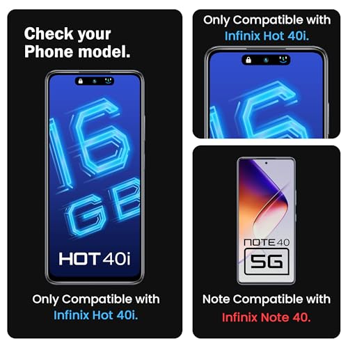 Image of FIRST MART Premium Tempered Glass for Infinix Hot 40i with Edge to Edge Coverage and Cable Protector and Easy Installation Kit, Pack of 1