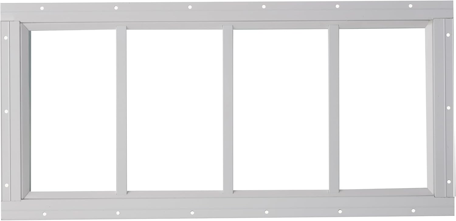 10" x 29" White Transom Shed Window, Tempered Glass, Great for Outdoor Sheds, Playhouses, Garages, and Barn!