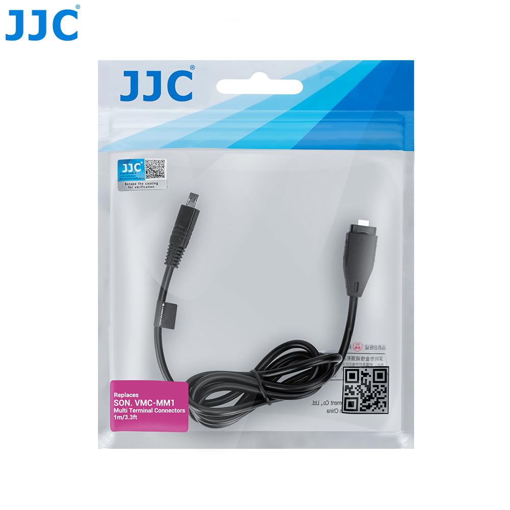 JJC Câble de Connexion pour télécommande Sony RM-VPR1 avec Terminal Multi/Micro USB & VCT-VPR1/VCT-VPR10/VCT-VPR100 Télécommande Trépied remplace Sony VMC-MM1 Câble Multi Terminal (1 m/3.28ft)