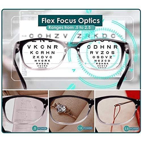 HDR MALL Auto Focus Reading Glasses,One Power +.5 to +2.5 Readers with Lens Wipes-Pre-Moistened Lens Cleaning Wipes-(Magnifying Readers,Computer Screen-no Changing Glasses) (3.Combo) 3