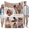 Bemaystar Plaid Personnalisé - Cadeau Personnalisé, Couverture Personnalisée, Plaid Personnalisé Photo pour Enfant Bébé Fils Fille Maman Papa, Idee Cadeau Femme, Cadeaux Fête des Mères Pères, Noël